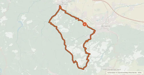 Kartenübersicht der Radroute Die Harz-Wald-Tour