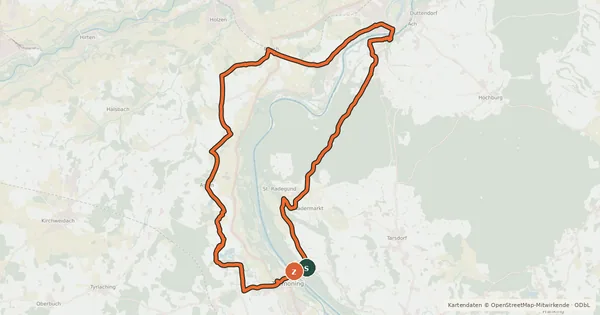Kartenübersicht der Radroute Die Leitgeringer See-Rundfahrt