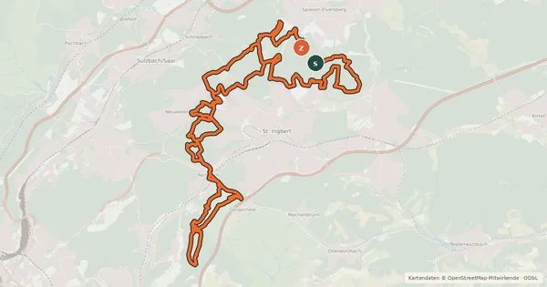 Kartenübersicht der Radroute Die Pur "Nord-West Tour"