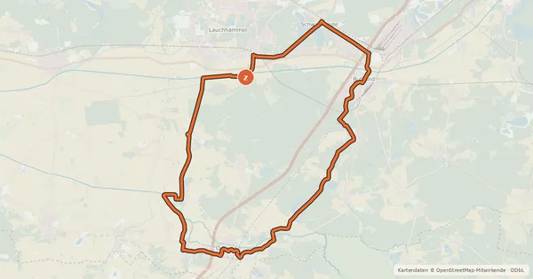 Kartenübersicht der Radroute Die Ruhlander Heide-Tour - Rundweg