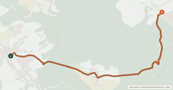 Kartenübersicht der Radroute Dietenhausen