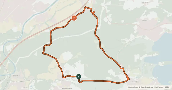Kartenübersicht der Radroute Dobrova
