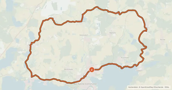 Kartenübersicht der Radroute Dörfer-Tour