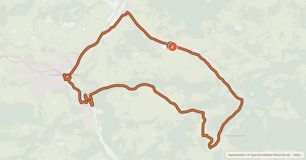 Kartenübersicht der Radroute Dörfl auf der Eben - Route