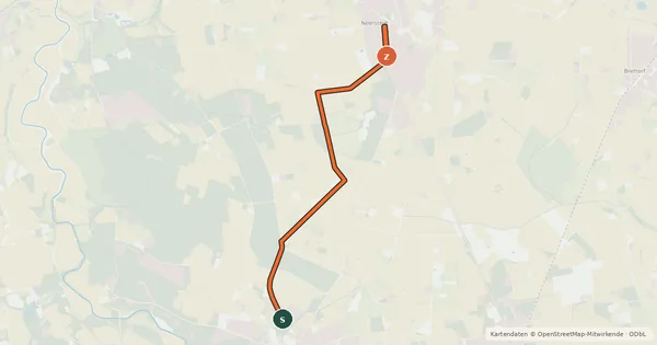 Kartenübersicht der Radroute Dötlingen (04) - Neerstedt (30)