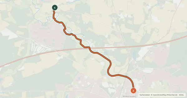 Kartenübersicht der Radroute Dötlingen (09) - Wildeshausen (40)