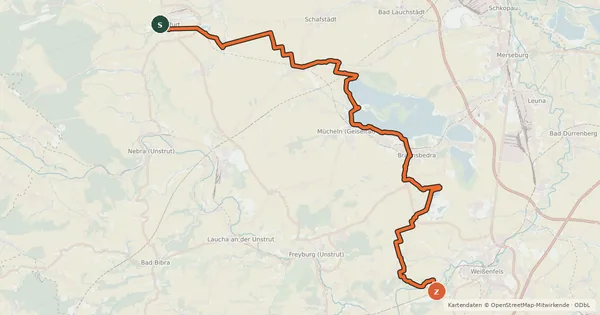 Kartenübersicht der Radroute Dolmenradweg