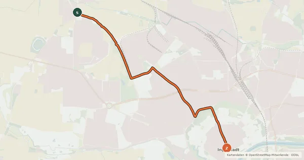 Kartenübersicht der Radroute Donau-Altmühl Radweg