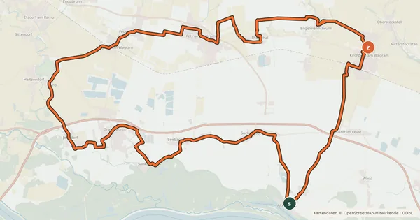 Kartenübersicht der Radroute Donau Tour