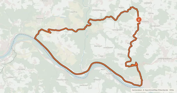 Kartenübersicht der Radroute Donauperlen-Radrundweg
