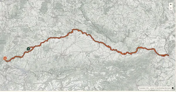 Kartenübersicht des Donau-Radwegs