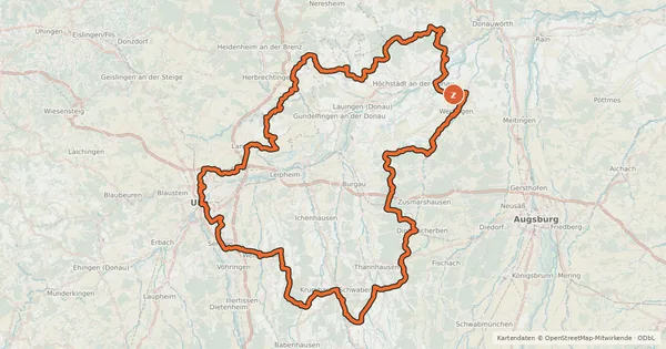 Kartenübersicht der Radroute DonauTäler - Große Runde
