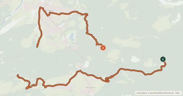 Kartenübersicht der Radroute Dorfrunde Unterwössen