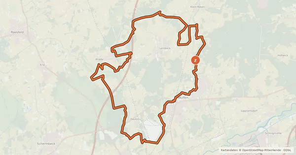 Kartenübersicht der Radroute Dorsten Tour 1