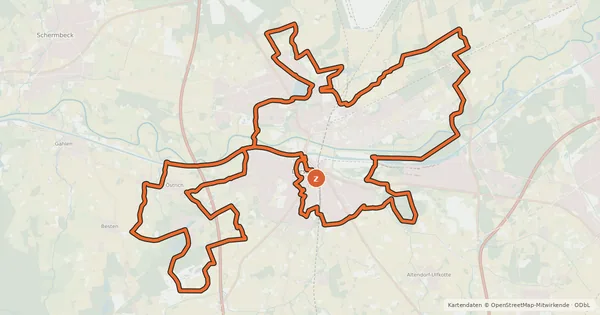 Kartenübersicht der Radroute Dorsten Tour 4