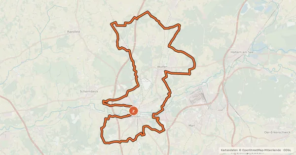 Kartenübersicht der Radroute Dorsten Tour 5