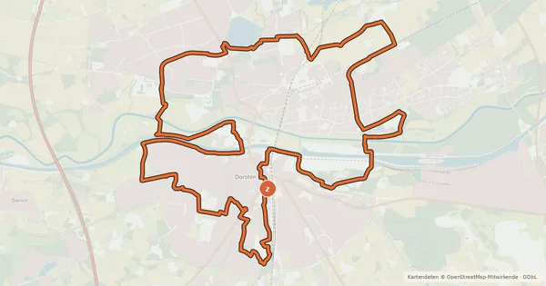 Kartenübersicht der Radroute Dorsten Tour 8