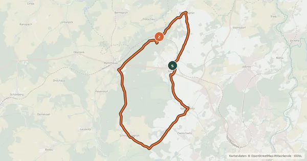 Kartenübersicht der Radroute Drachenradweg (kleine Runde)