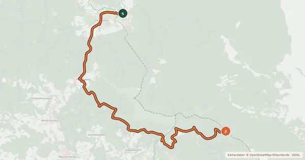 Kartenübersicht der Radroute Drei-Länder-Radweg