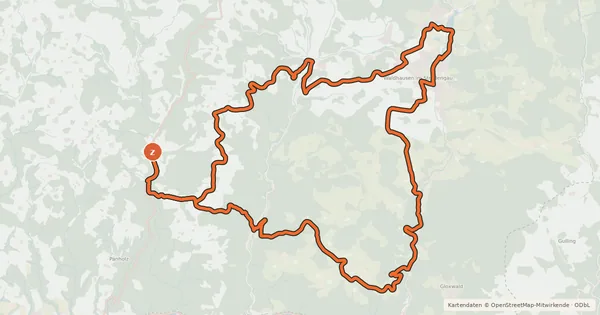Kartenübersicht der Radroute Drei Sattel-Runde