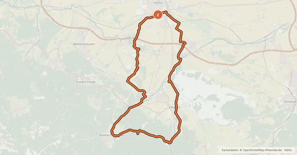 Kartenübersicht der Radroute Drei-Städte-Tour