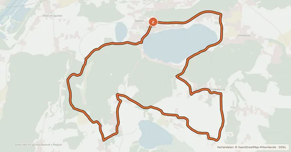 Kartenübersicht der Radroute Dreiseenweg