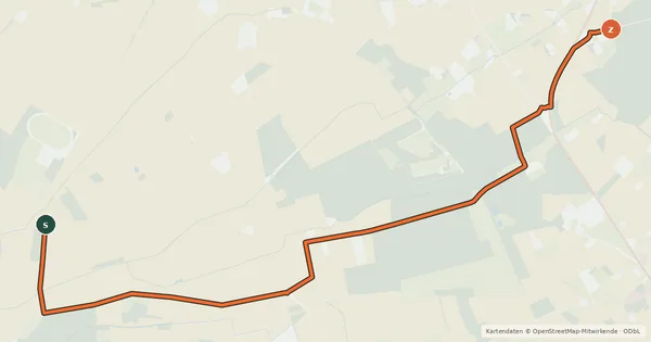 Kartenübersicht der Radroute Dülmen R14