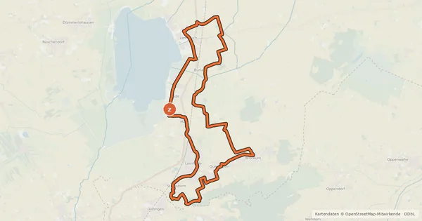 Kartenübersicht der Radroute Dümmer-Dörfer-Tour