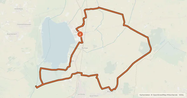 Kartenübersicht der Radroute Dümmer-Moortour