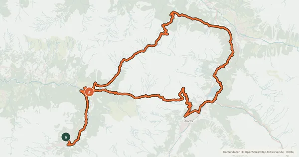 Kartenübersicht der Radroute Durannapass-Strelapass