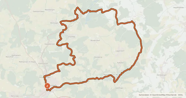 Kartenübersicht der Radroute Durch das Hohenfelser Bergland (2)