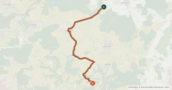 Kartenübersicht der Radroute Durch das Hohenfelser Bergland (2 Variante A)