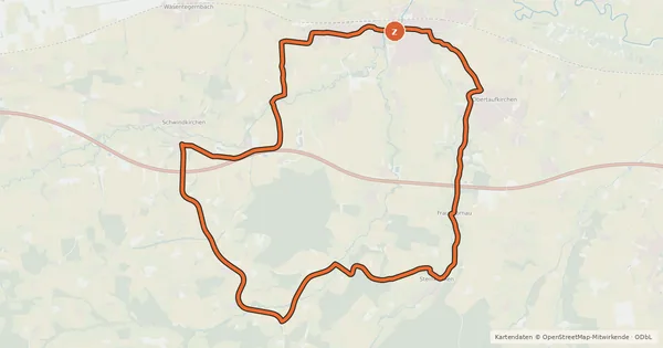 Kartenübersicht der Radroute Durchs Ornautal