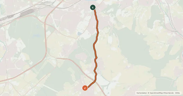 Kartenübersicht der Radroute Durlach-Hohenw.-Grünwettersbach