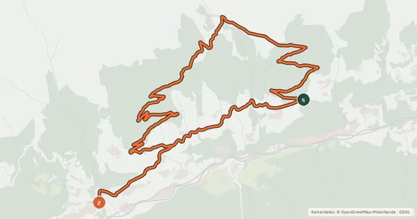 Kartenübersicht der Radroute Durrichalpe-Tour