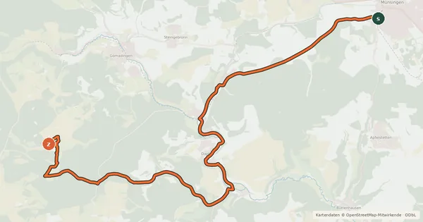 Kartenübersicht der Radroute e-Bike Tour 2 - Märchenschloss Lichtenstein