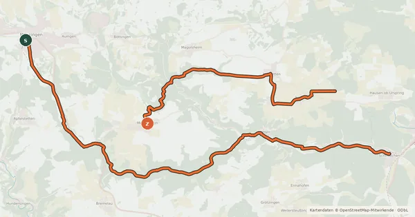 Kartenübersicht der Radroute e-Bike Tour 5 Zur Venus vom Hohle Fels