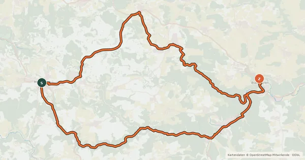 Kartenübersicht der Radroute e-Bike Tour 8 - Blautopf-Tour