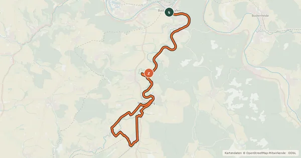 Kartenübersicht der Radroute Eco Pfad Diemel