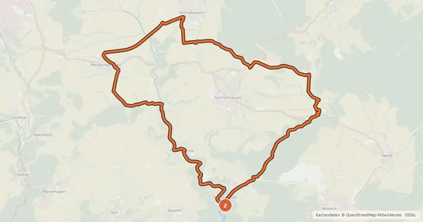 Kartenübersicht der Radroute Ederseeradweg ER1