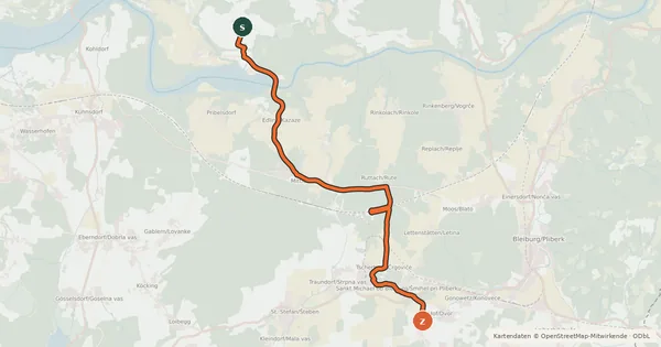 Kartenübersicht der Radroute Edlingerweg