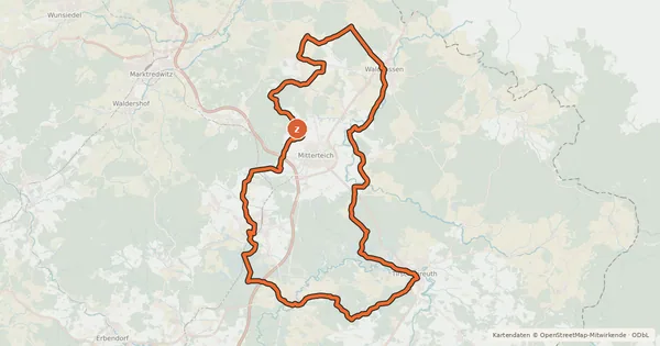 Kartenübersicht der Radroute Egergraben-Radweg