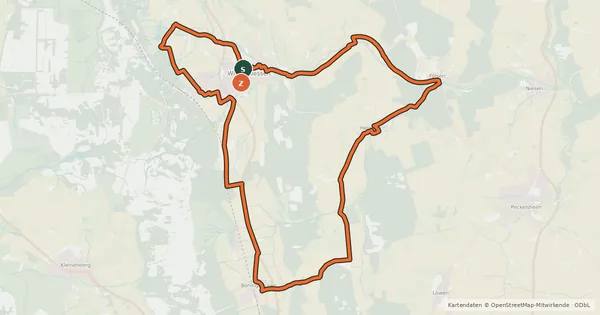 Kartenübersicht der Radroute Eggeroute (Willebadessen)