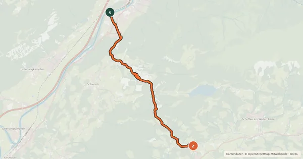 Kartenübersicht der Radroute Eiberg Radweg