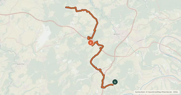 Kartenübersicht der Radroute Eifel Pilger Radweg