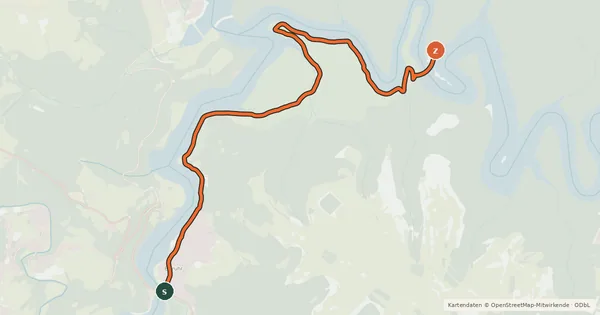 Kartenübersicht der Radroute Einruhr (61) - Urfttalsperre (65)