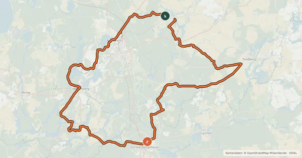 Kartenübersicht der Radroute Eiszeitroute (Rundroute 3)