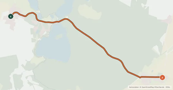 Kartenübersicht der Radroute Eiszeitroute (Zubringer von Sewekow)
