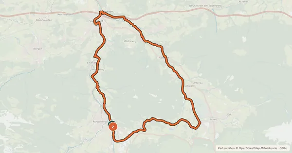 Kartenübersicht der Radroute Eiszeitrunde