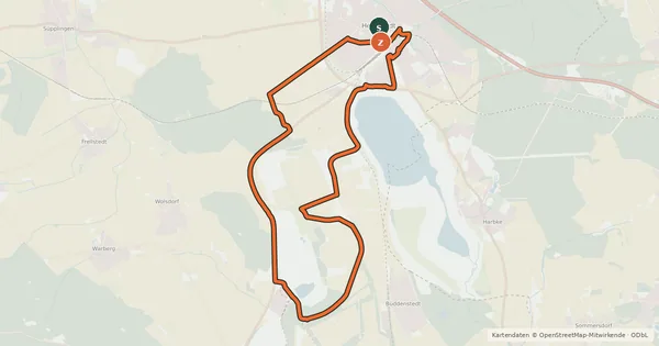 Kartenübersicht der Radroute Eitzsee-Route